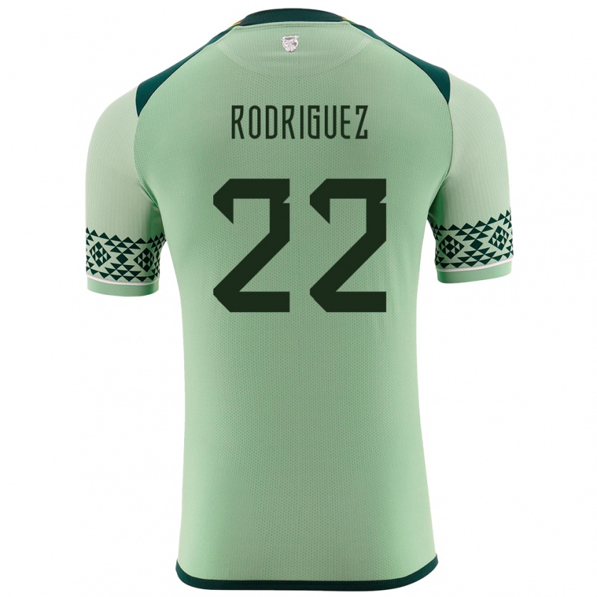 Kandiny Enfant Maillot Bolivie Carlitos Rodriguez #22 Vert Clair Tenues Domicile 24-26 T-Shirt