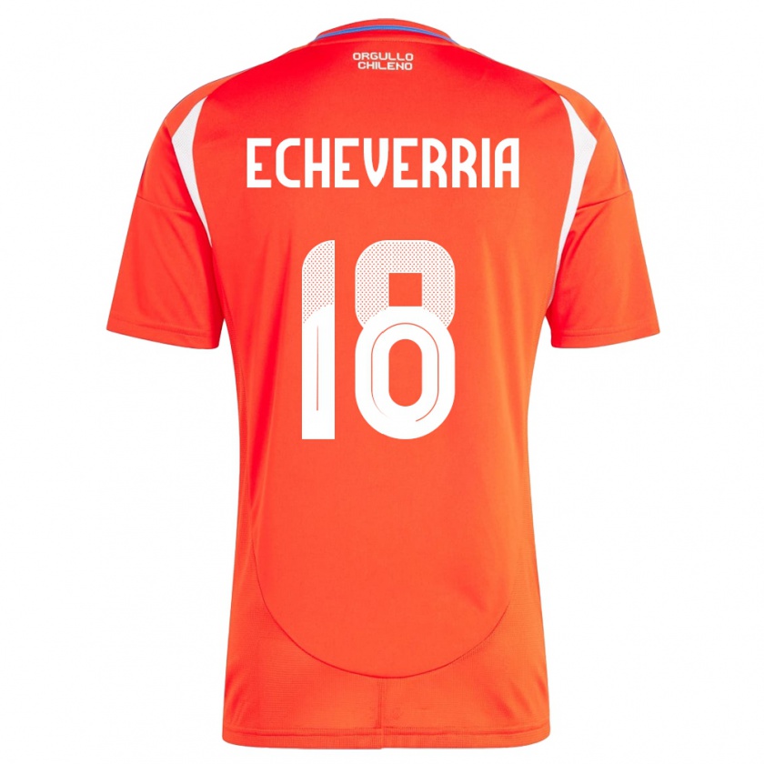 Kandiny Enfant Maillot Chili Rodrigo Echeverría #18 Rouge Tenues Domicile 24-26 T-Shirt