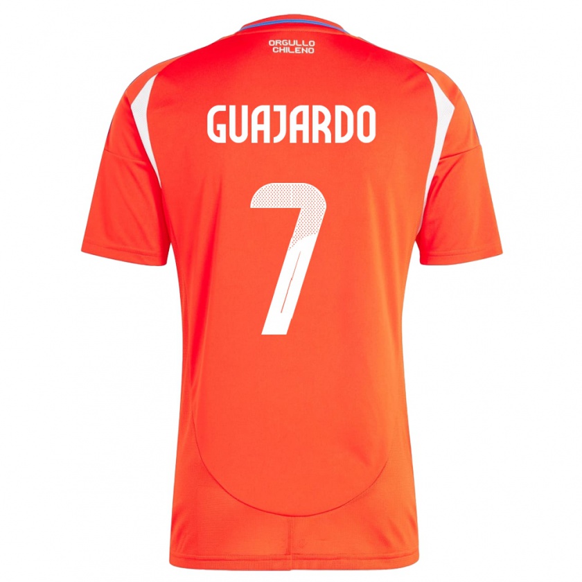 Kandiny Enfant Maillot Chili Paolo Guajardo #7 Rouge Tenues Domicile 24-26 T-Shirt