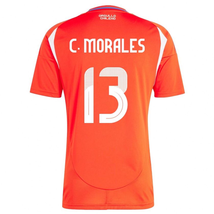 Kandiny Enfant Maillot Chili Cristián Morales #13 Rouge Tenues Domicile 24-26 T-Shirt