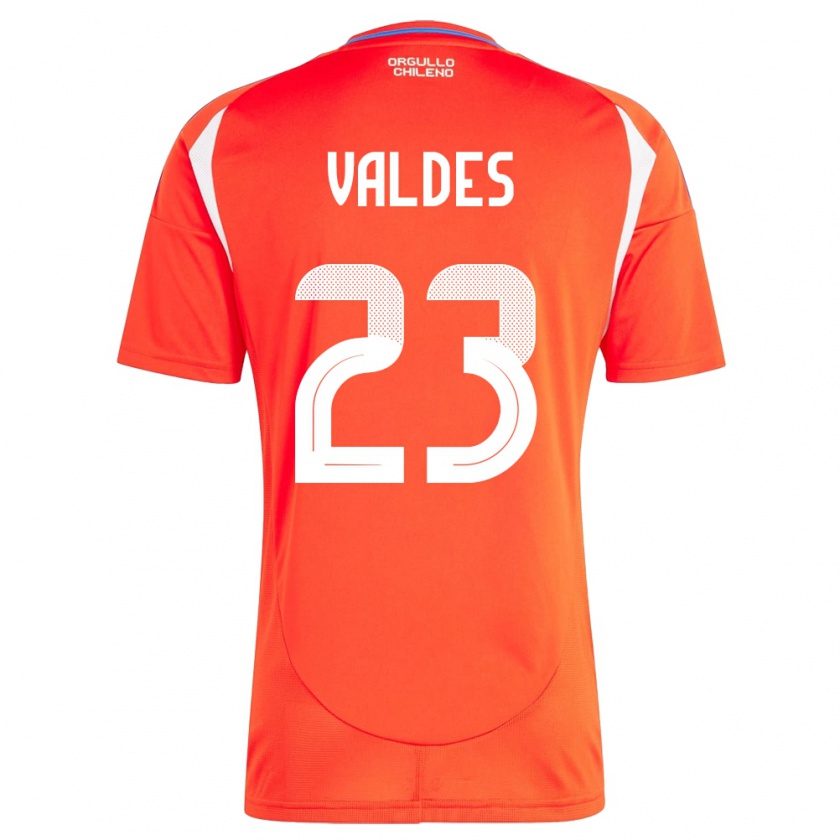 Kandiny Enfant Maillot Chili Francisco Valdés #23 Rouge Tenues Domicile 24-26 T-Shirt