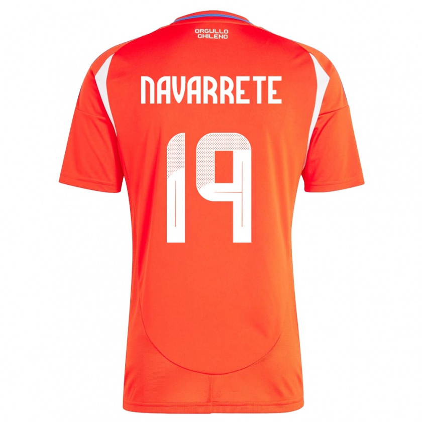 Kandiny Enfant Maillot Chili Valentina Navarrete #19 Rouge Tenues Domicile 24-26 T-Shirt