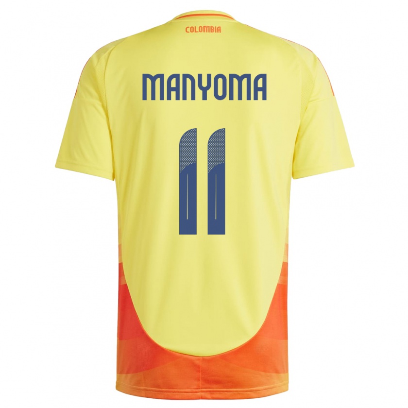 Kandiny Enfant Maillot Colombie Alexis Manyoma #11 Jaune Tenues Domicile 24-26 T-Shirt