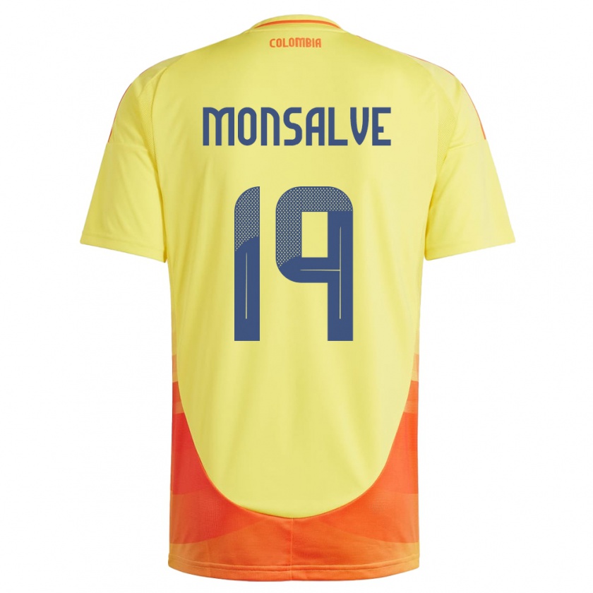 Kandiny Enfant Maillot Colombie Miguel Monsalve #19 Jaune Tenues Domicile 24-26 T-Shirt