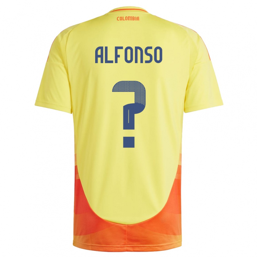 Kandiny Enfant Maillot Colombie Andrés Alfonso #0 Jaune Tenues Domicile 24-26 T-Shirt