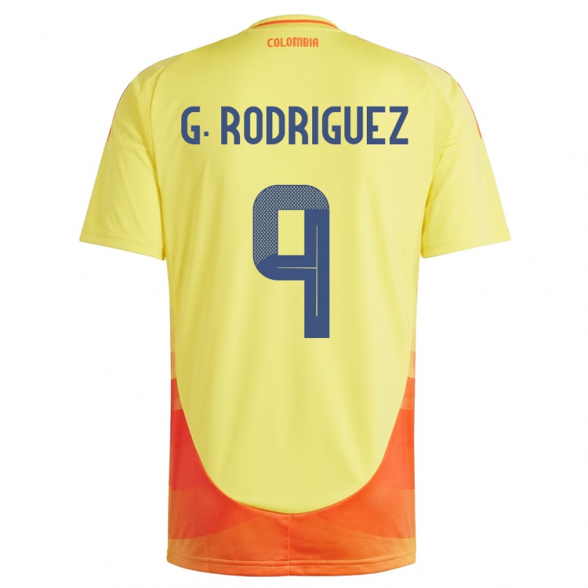 Kandiny Enfant Maillot Colombie Gabriela Rodríguez #9 Jaune Tenues Domicile 24-26 T-Shirt