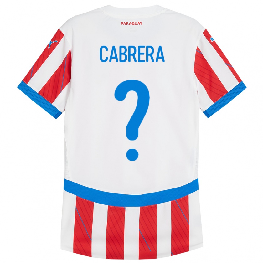 Kandiny Enfant Maillot Paraguay Ivan Cabrera #0 Blanc Rouge Tenues Domicile 24-26 T-Shirt