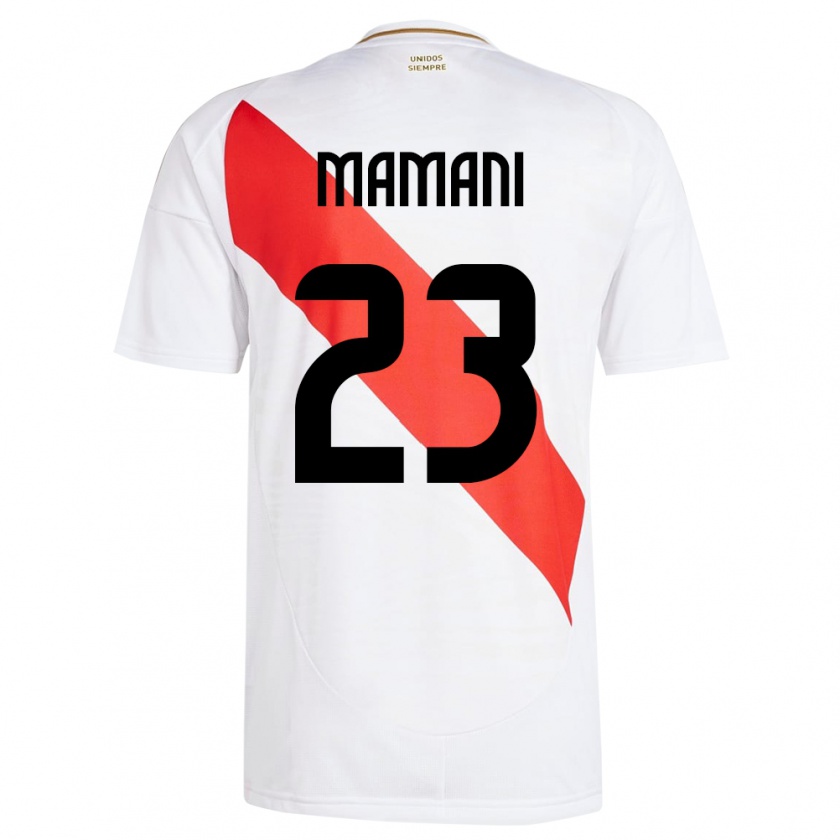 Kandiny Enfant Maillot Pérou Julia Mamani #23 Blanc Tenues Domicile 24-26 T-Shirt