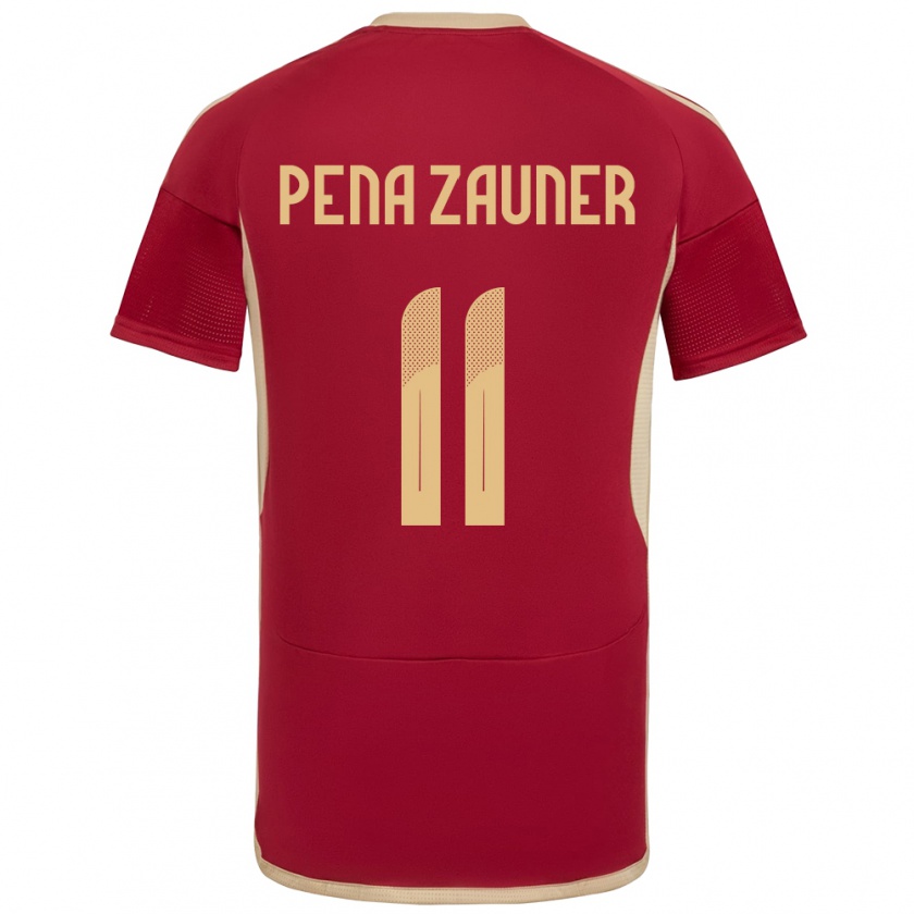 Kandiny Enfant Maillot Venezuela Enrique Peña Zauner #11 Bourgogne Tenues Domicile 24-26 T-Shirt