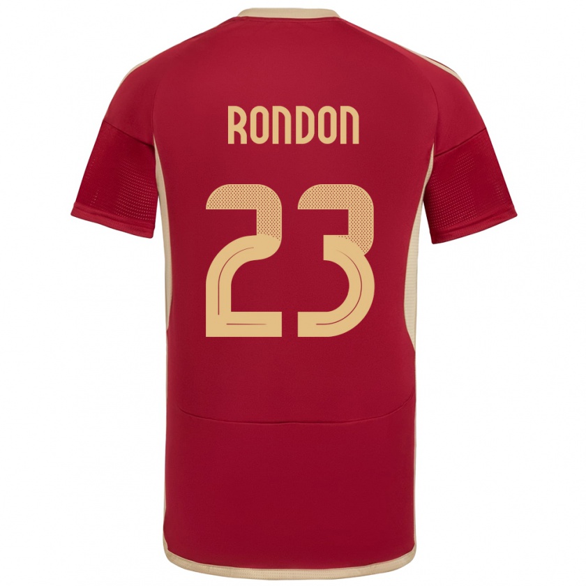 Kandiny Enfant Maillot Venezuela Salomón Rondón #23 Bourgogne Tenues Domicile 24-26 T-Shirt