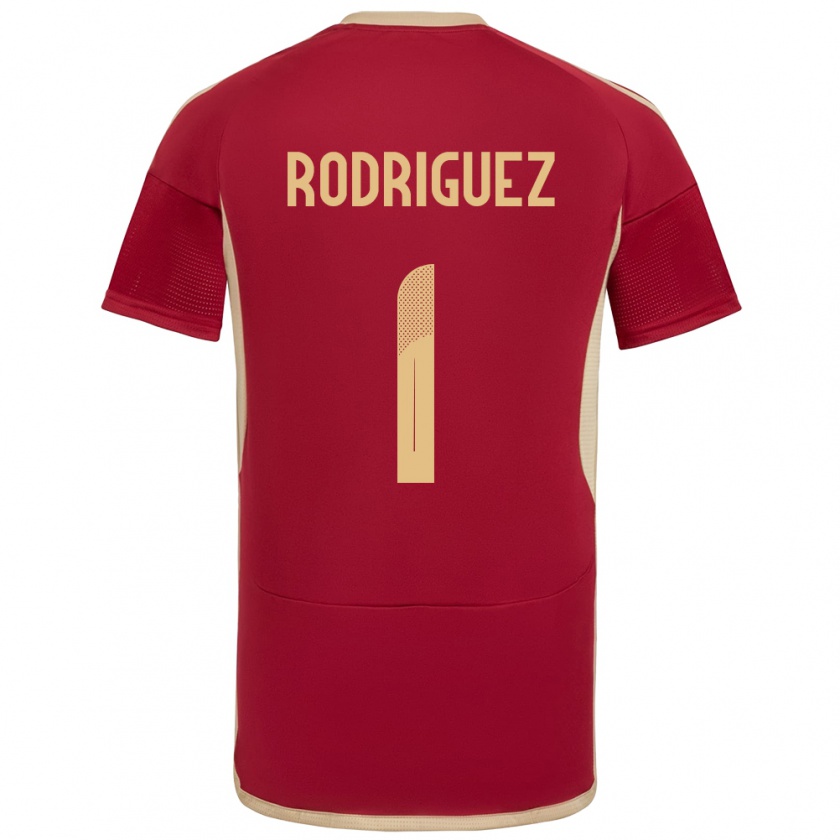 Kandiny Enfant Maillot Venezuela Samuel Rodriguez #1 Bourgogne Tenues Domicile 24-26 T-Shirt