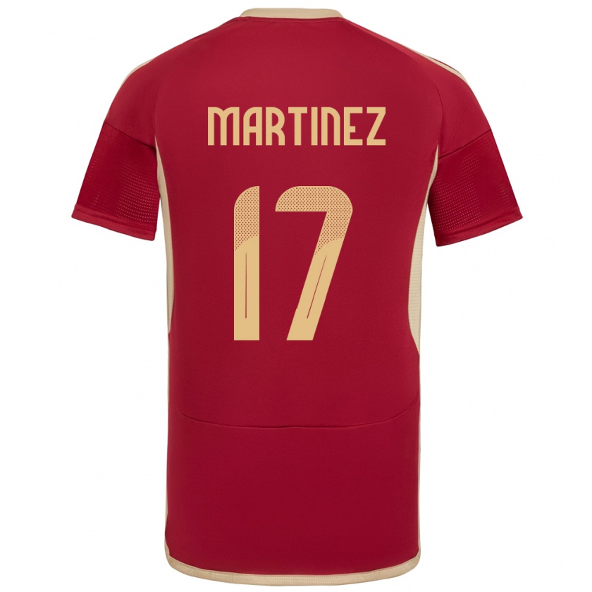 Kandiny Enfant Maillot Venezuela David Martínez #17 Bourgogne Tenues Domicile 24-26 T-Shirt