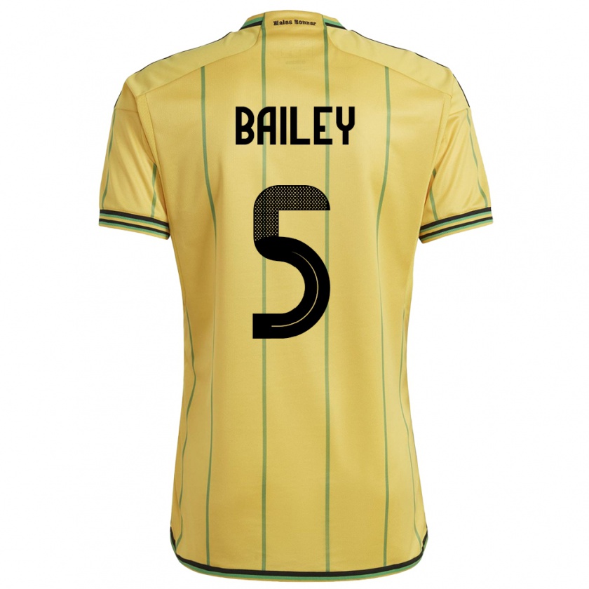 Kandiny Enfant Maillot Jamaïque Jade Bailey #5 Jaune Tenues Domicile 24-26 T-Shirt