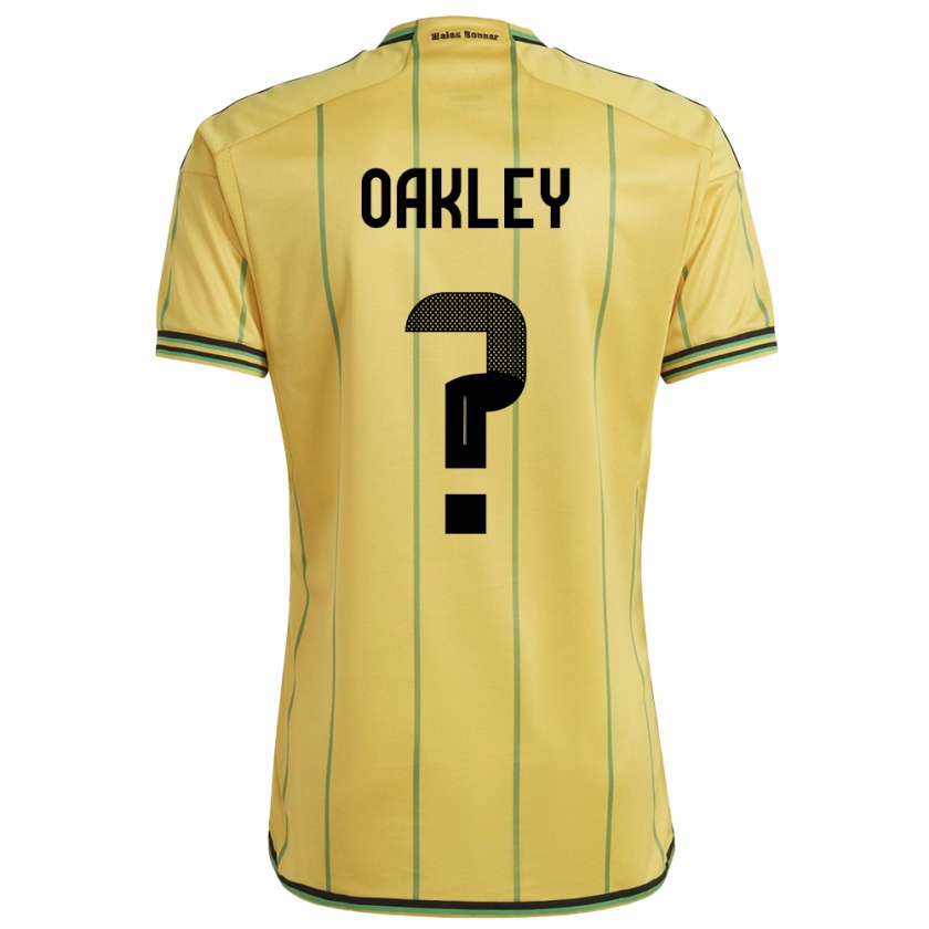 Kandiny Enfant Maillot Jamaïque Katie Oakley #0 Jaune Tenues Domicile 24-26 T-Shirt