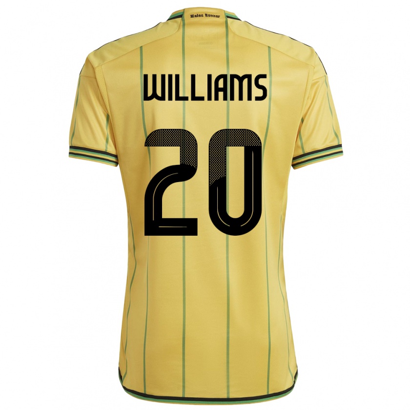 Kandiny Enfant Maillot Jamaïque Victoria Williams #20 Jaune Tenues Domicile 24-26 T-Shirt