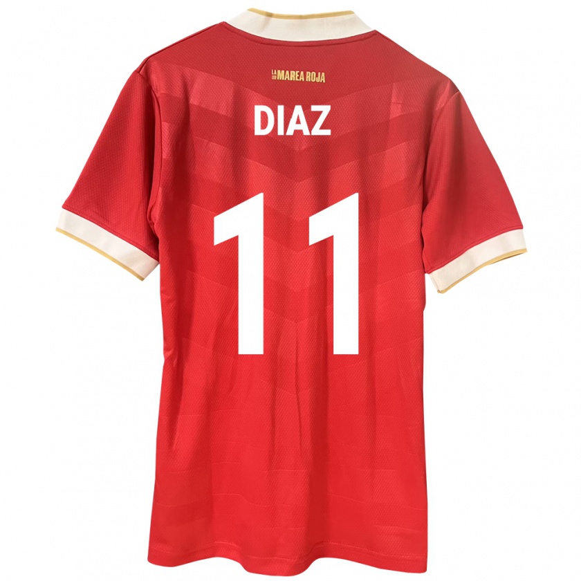 Kandiny Enfant Maillot Panama Ismael Díaz #11 Rouge Tenues Domicile 24-26 T-Shirt