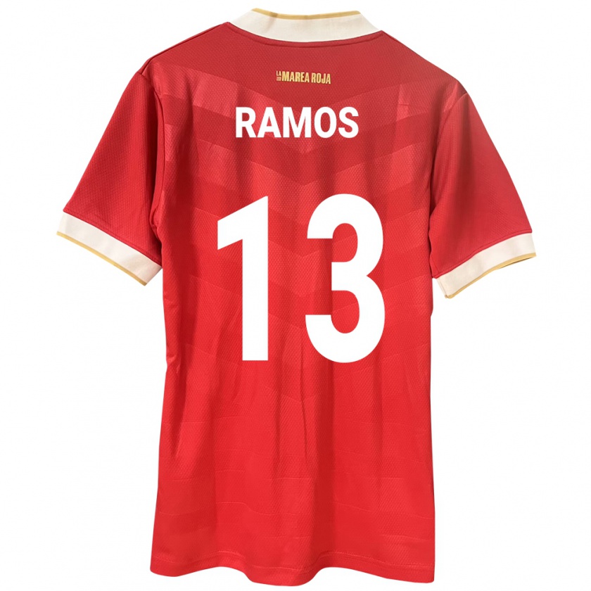 Kandiny Enfant Maillot Panama Jiovany Ramos #13 Rouge Tenues Domicile 24-26 T-Shirt