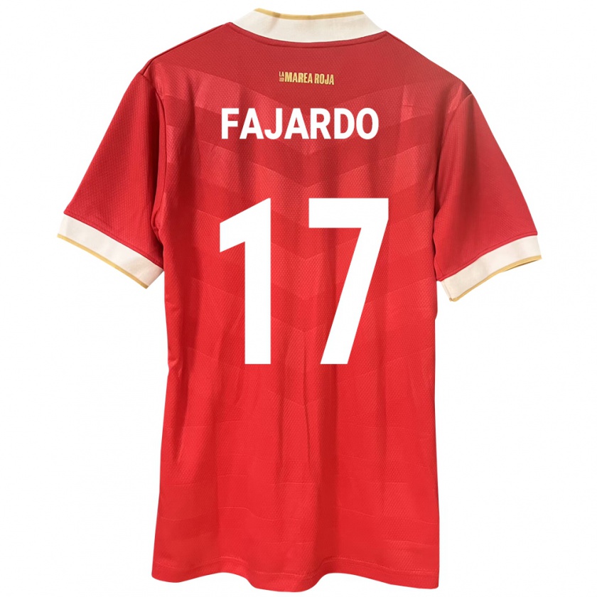 Kandiny Enfant Maillot Panama José Fajardo #17 Rouge Tenues Domicile 24-26 T-Shirt