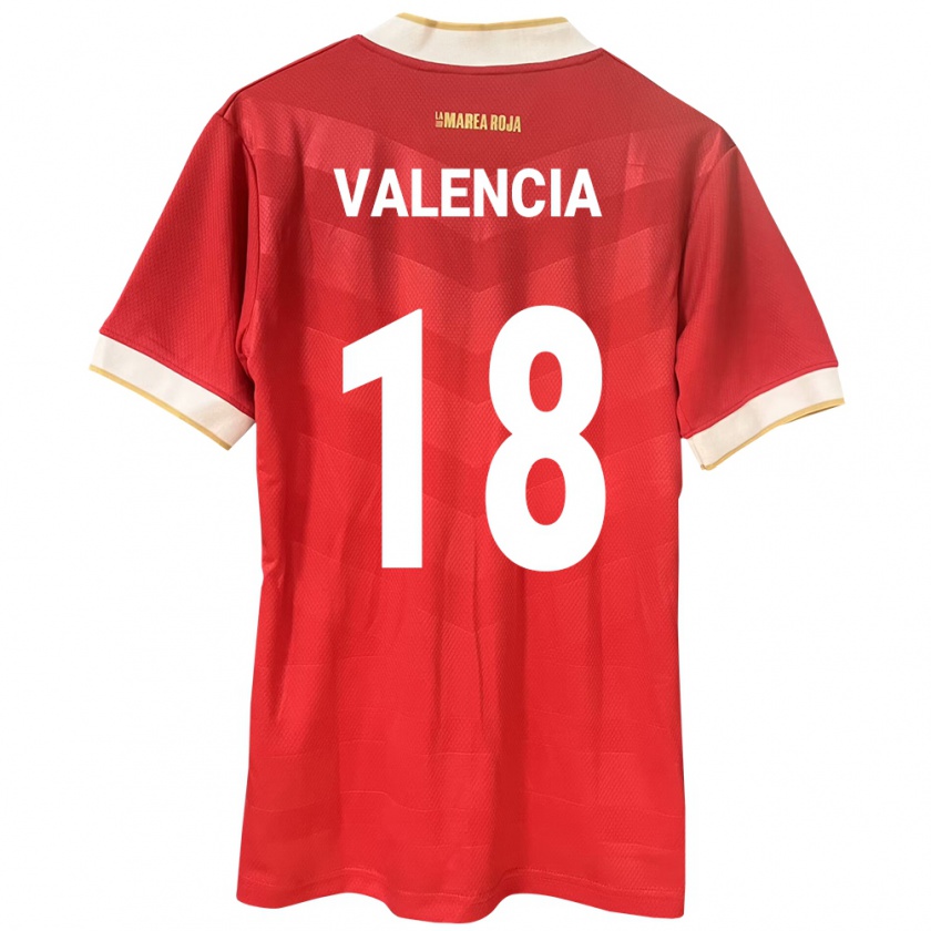 Kandiny Enfant Maillot Panama Omar Valencia #18 Rouge Tenues Domicile 24-26 T-Shirt