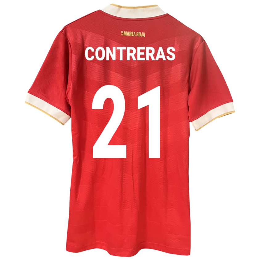 Kandiny Enfant Maillot Panama Davis Contreras #21 Rouge Tenues Domicile 24-26 T-Shirt