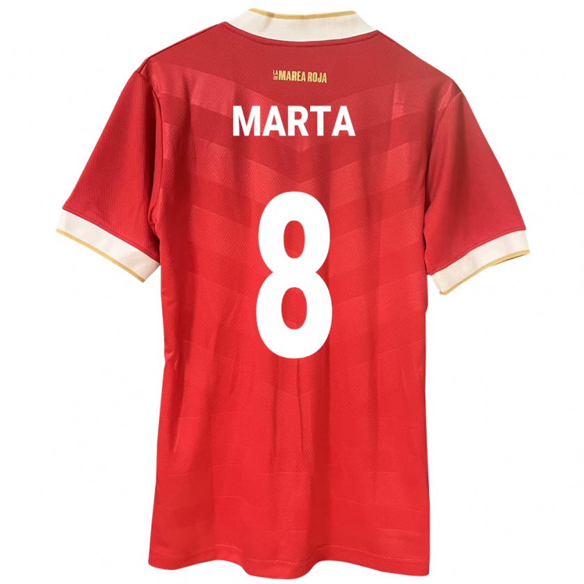 Kandiny Enfant Maillot Panama Aldair Marta #8 Rouge Tenues Domicile 24-26 T-Shirt