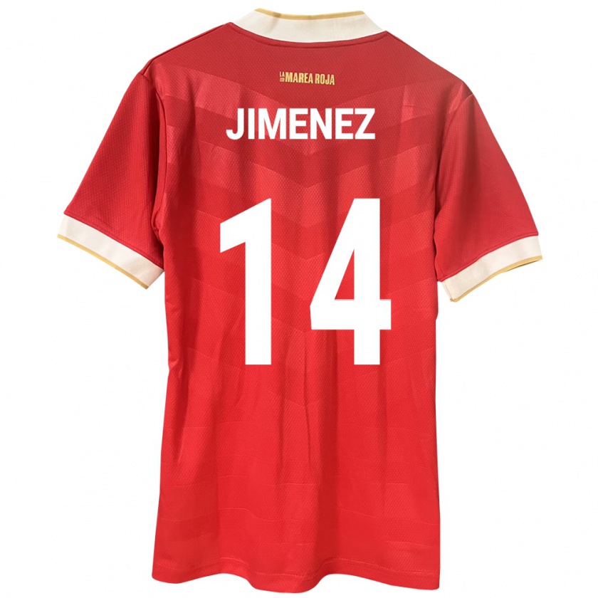 Kandiny Enfant Maillot Panama Juan Jiménez #14 Rouge Tenues Domicile 24-26 T-Shirt