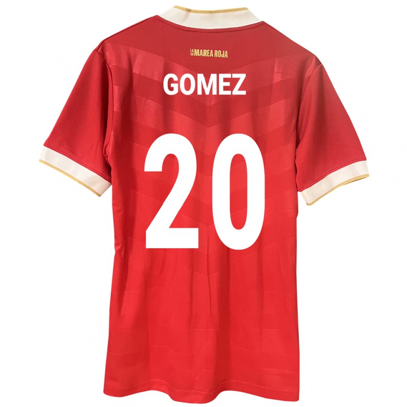 Kandiny Enfant Maillot Panama Ernesto Gómez #20 Rouge Tenues Domicile 24-26 T-Shirt