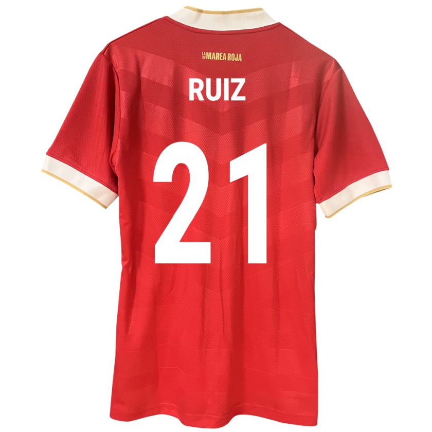 Kandiny Enfant Maillot Panama Alberto Ruiz #21 Rouge Tenues Domicile 24-26 T-Shirt