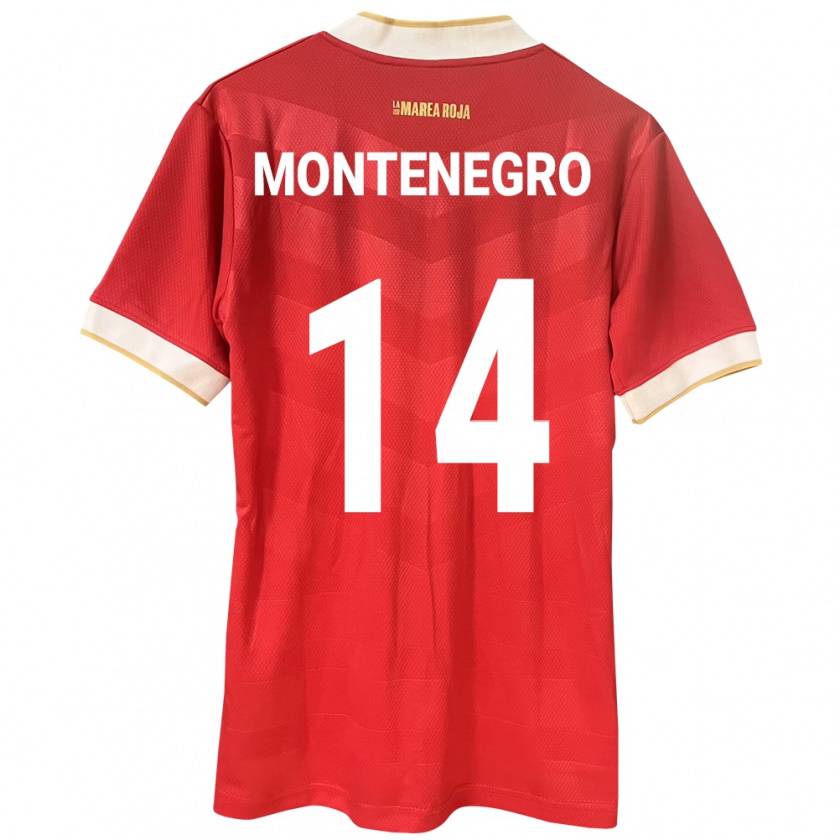 Kandiny Enfant Maillot Panama Carmen Montenegro #14 Rouge Tenues Domicile 24-26 T-Shirt