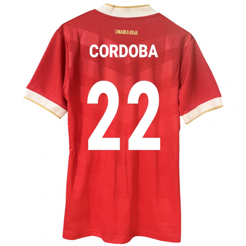 Kandiny Enfant Maillot Panama Farissa Córdoba #22 Rouge Tenues Domicile 24-26 T-Shirt