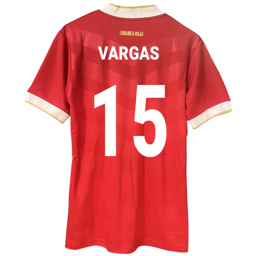 Kandiny Enfant Maillot Panama Rosario Vargas #15 Rouge Tenues Domicile 24-26 T-Shirt