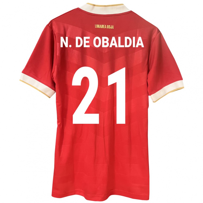 Kandiny Enfant Maillot Panama Nicole De Obaldía #21 Rouge Tenues Domicile 24-26 T-Shirt