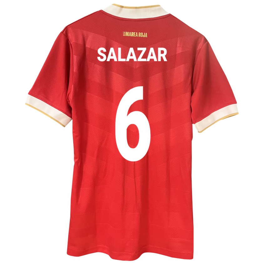 Kandiny Enfant Maillot Panama Deysiré Salazar #6 Rouge Tenues Domicile 24-26 T-Shirt