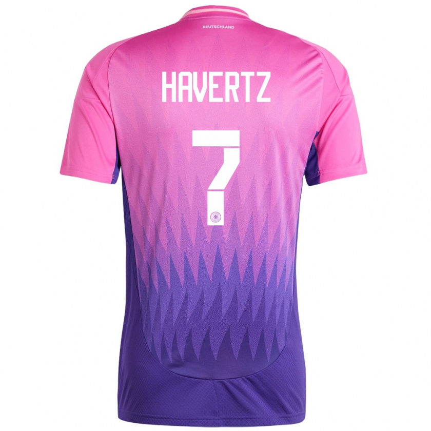 Kandiny Enfant Maillot Allemagne Kai Havertz #7 Rose-Mauve Tenues Extérieur 24-26 T-Shirt