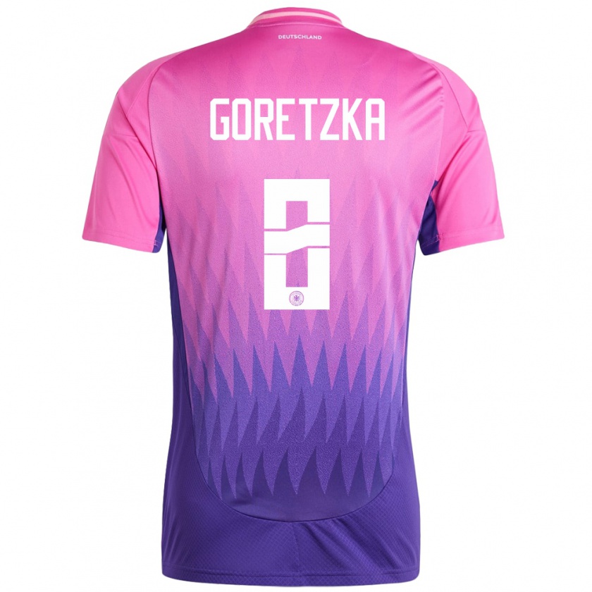 Kandiny Enfant Maillot Allemagne Leon Goretzka #8 Rose-Mauve Tenues Extérieur 24-26 T-Shirt