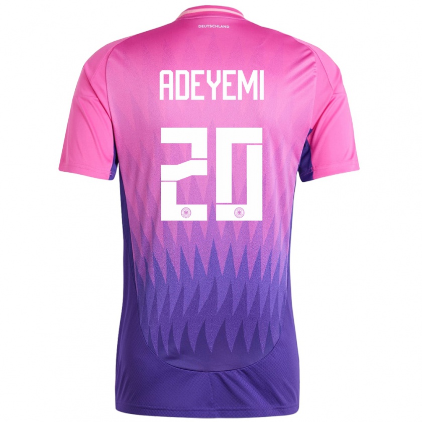 Kandiny Enfant Maillot Allemagne Karim Adeyemi #20 Rose-Mauve Tenues Extérieur 24-26 T-Shirt