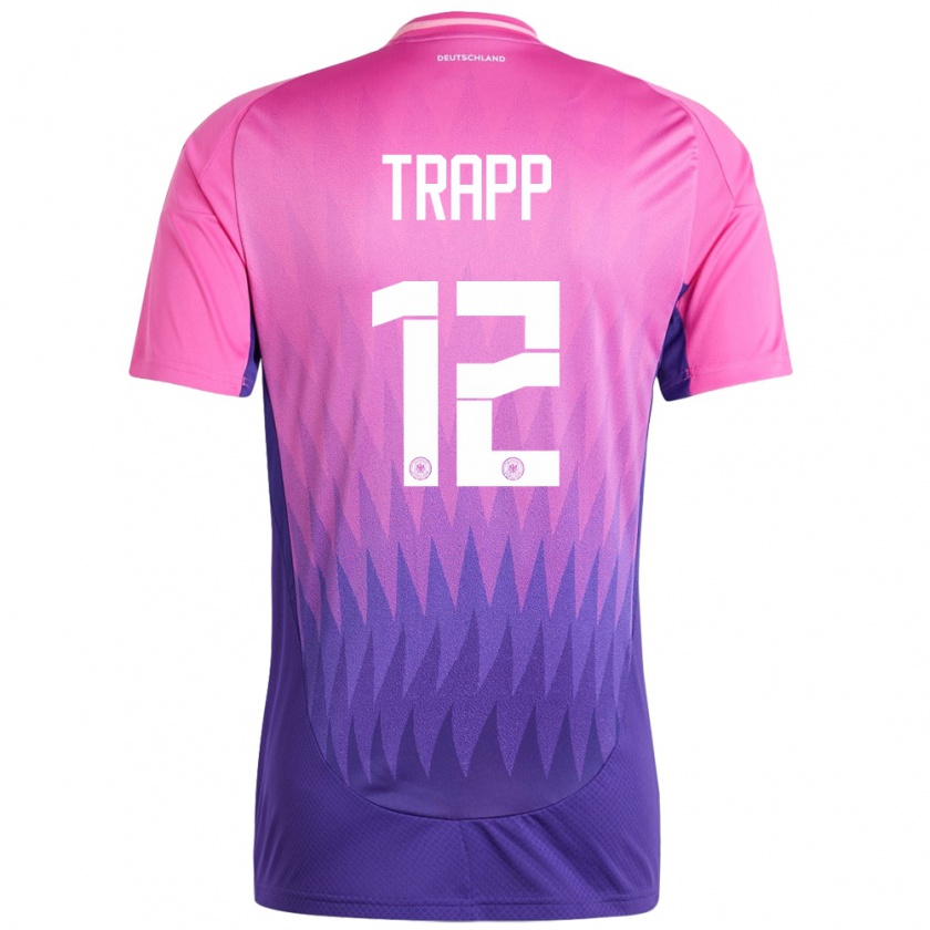 Kandiny Enfant Maillot Allemagne Kevin Trapp #12 Rose-Mauve Tenues Extérieur 24-26 T-Shirt