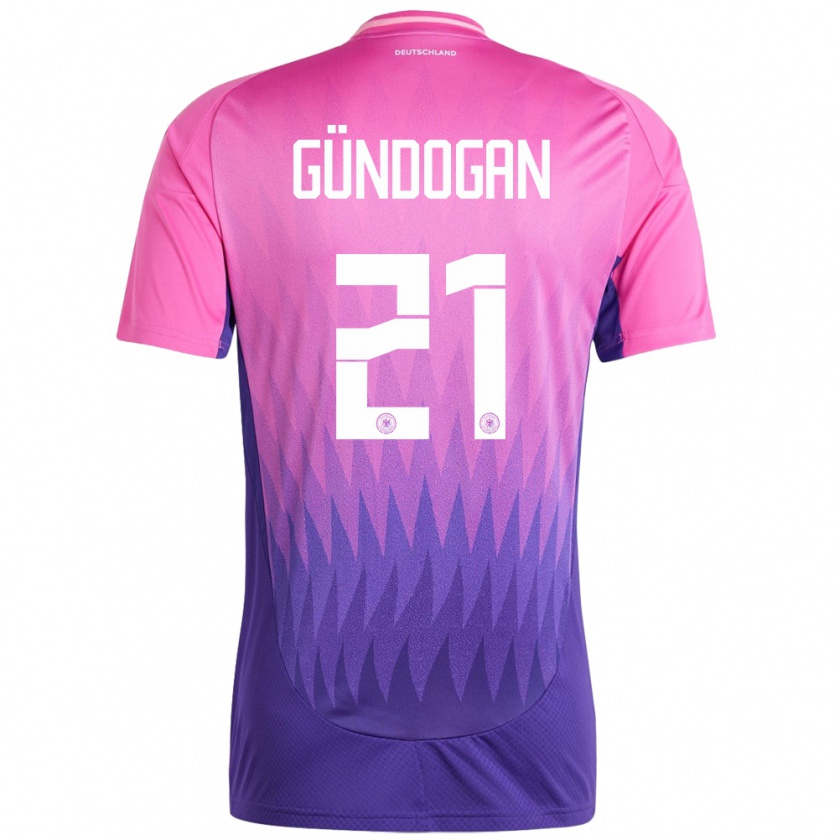 Kandiny Enfant Maillot Allemagne Ilkay Gundogan #21 Rose-Mauve Tenues Extérieur 24-26 T-Shirt