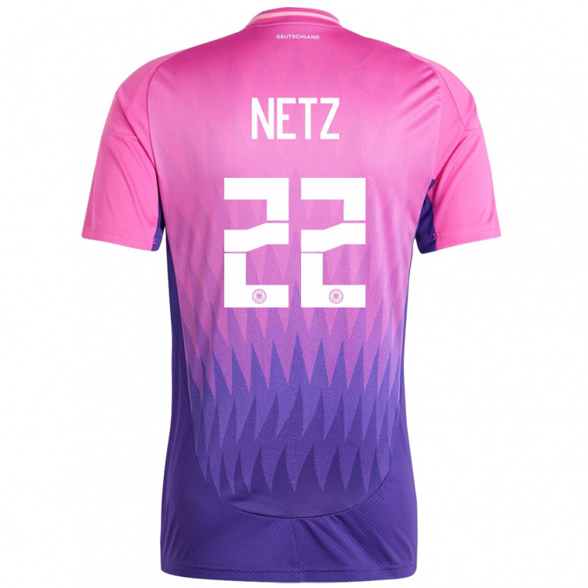 Kandiny Enfant Maillot Allemagne Luca Netz #22 Rose-Mauve Tenues Extérieur 24-26 T-Shirt