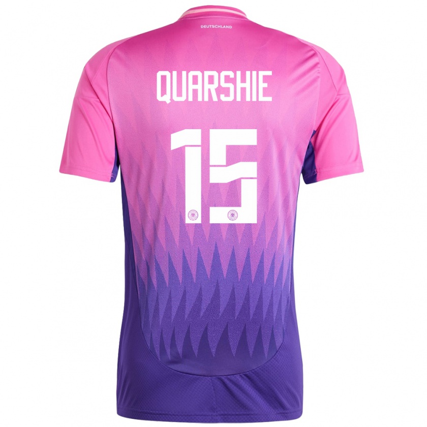 Kandiny Enfant Maillot Allemagne Joshua Quarshie #15 Rose-Mauve Tenues Extérieur 24-26 T-Shirt