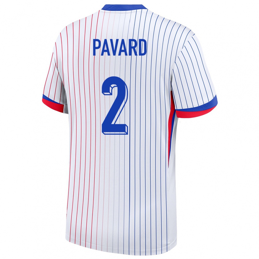 Kandiny Enfant Maillot France Benjamin Pavard #2 Blanc Tenues Extérieur 24-26 T-Shirt