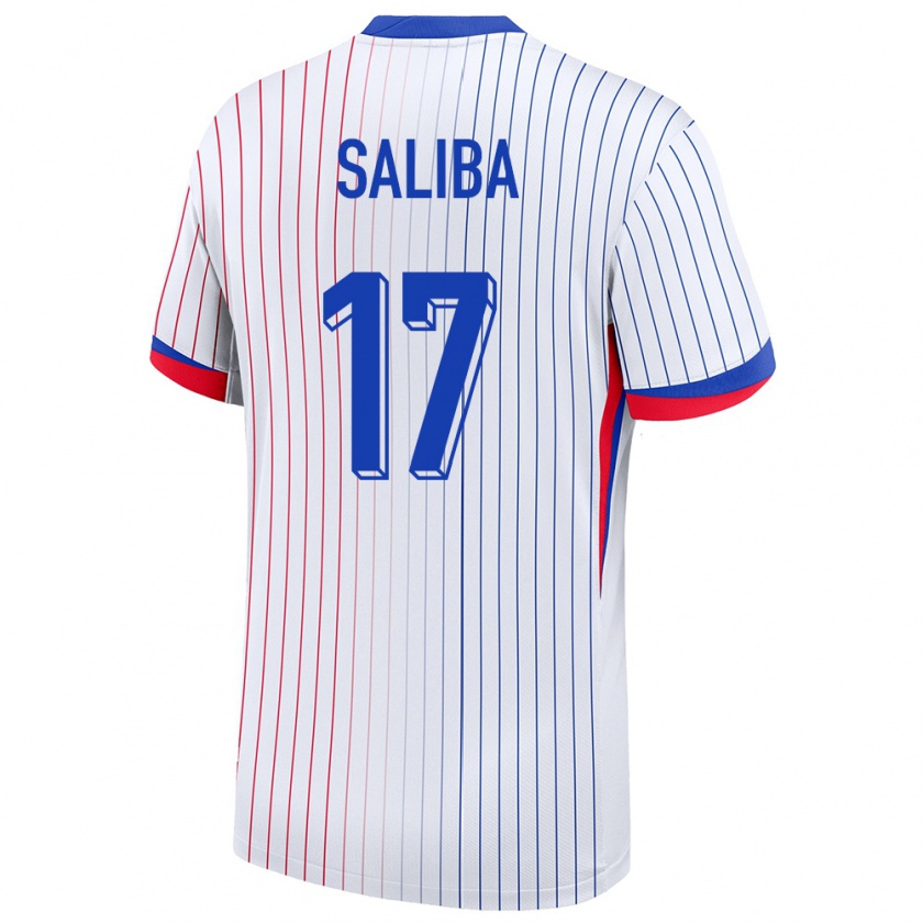 Kandiny Enfant Maillot France William Saliba #17 Blanc Tenues Extérieur 24-26 T-Shirt