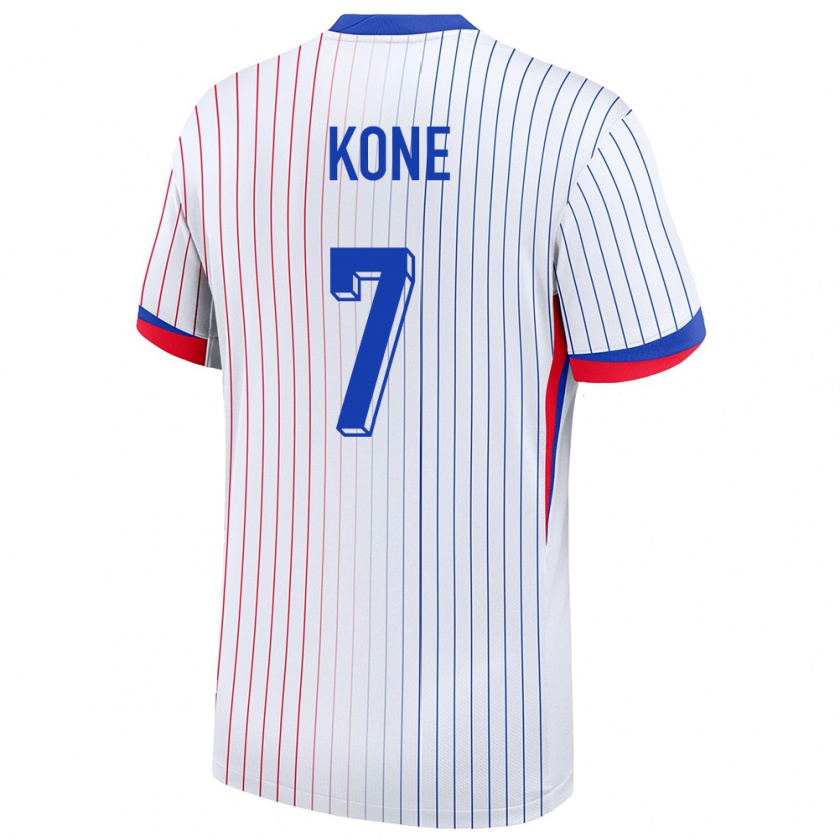 Kandiny Enfant Maillot France Kouadio Kone #7 Blanc Tenues Extérieur 24-26 T-Shirt