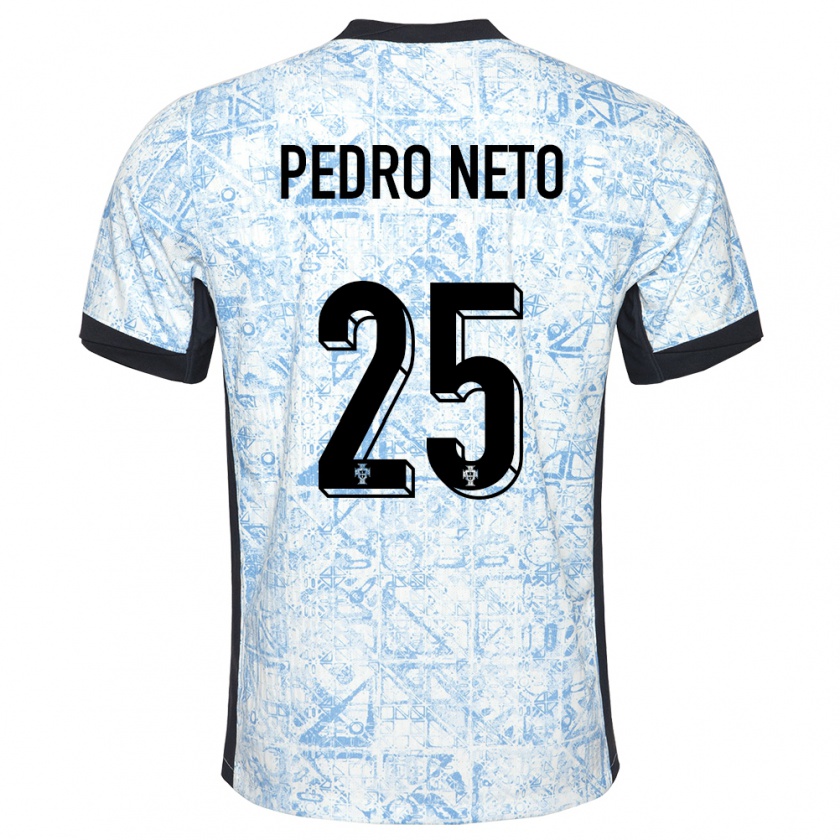 Kandiny Enfant Maillot Portugal Pedro Neto #25 Bleu Crème Tenues Extérieur 24-26 T-Shirt