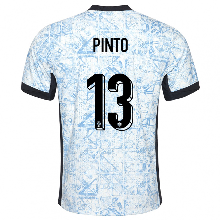 Kandiny Enfant Maillot Portugal Fatima Pinto #13 Bleu Crème Tenues Extérieur 24-26 T-Shirt