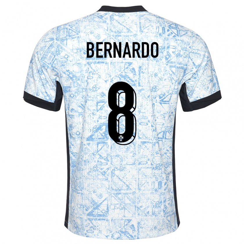 Kandiny Enfant Maillot Portugal Paulo Bernardo #8 Bleu Crème Tenues Extérieur 24-26 T-Shirt