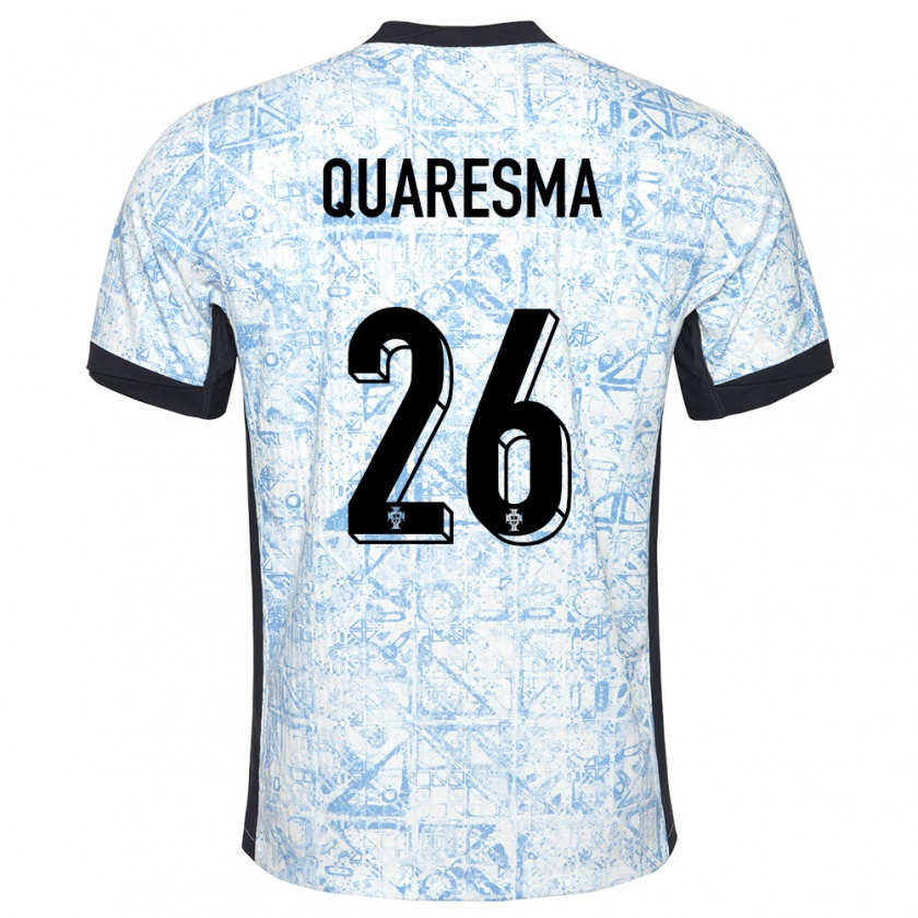 Kandiny Enfant Maillot Portugal Eduardo Quaresma #26 Bleu Crème Tenues Extérieur 24-26 T-Shirt