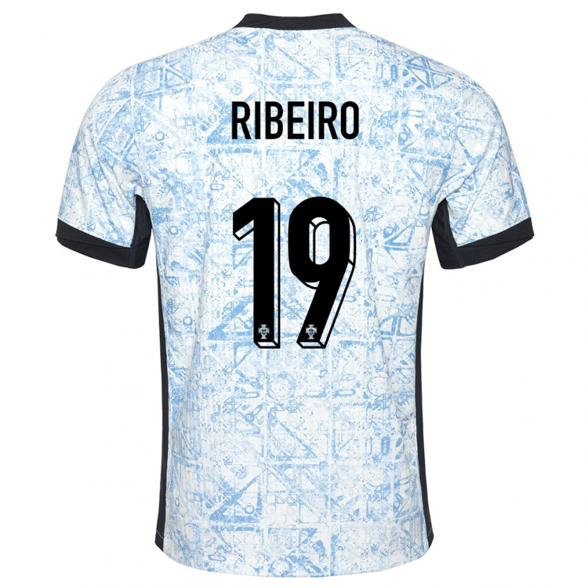 Kandiny Enfant Maillot Portugal Rodrigo Ribeiro #19 Bleu Crème Tenues Extérieur 24-26 T-Shirt