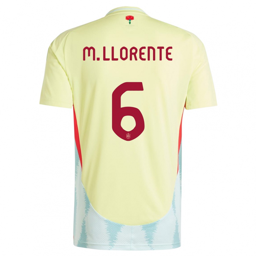 Kandiny Enfant Maillot Espagne Marcos Llorente #6 Jaune Tenues Extérieur 24-26 T-Shirt