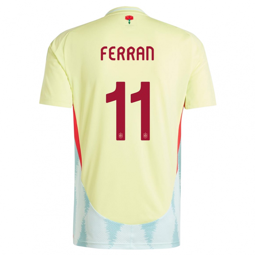 Kandiny Enfant Maillot Espagne Ferran Torres #11 Jaune Tenues Extérieur 24-26 T-Shirt